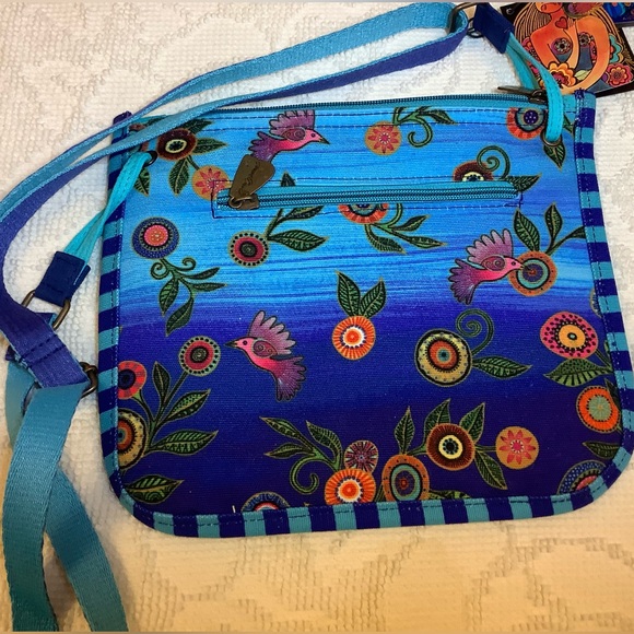 Laurel Burch Vibrant Blue Cat Crossbody Bag - Picture 2 of 11
